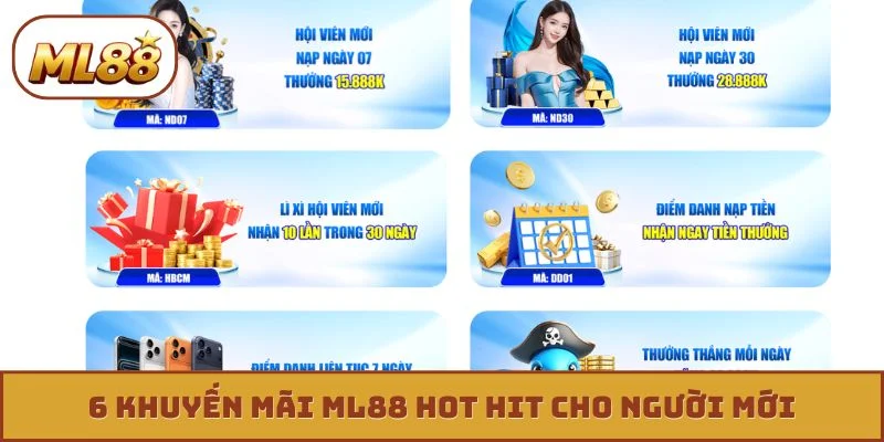 6 khuyến mãi ML88 hot hit cho người mới